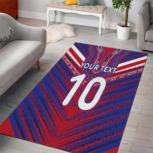 Custom Haiti National Football Area Rug Dashiki Sporty Style - African Pride