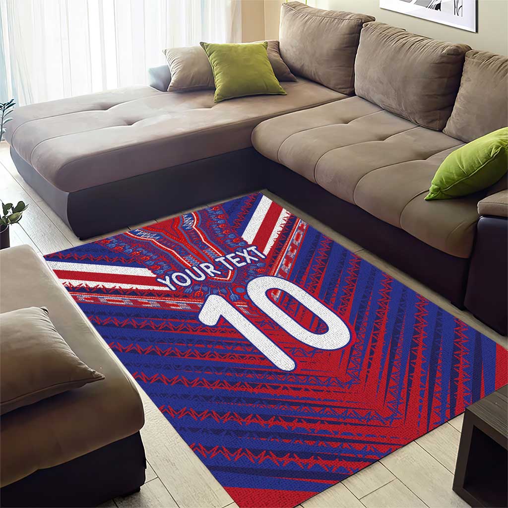 Custom Haiti National Football Area Rug Dashiki Sporty Style - African Pride