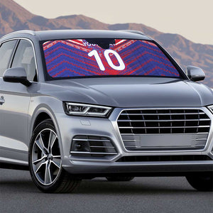 Custom Haiti National Football Auto Sun Shade Dashiki Sporty Style - African Pride