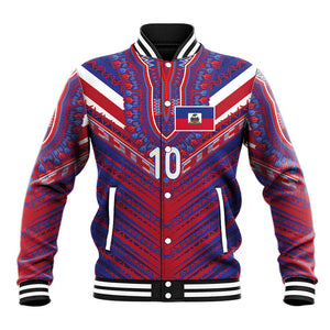 Custom Haiti National Football Baseball Jacket Dashiki Sporty Style - African Pride