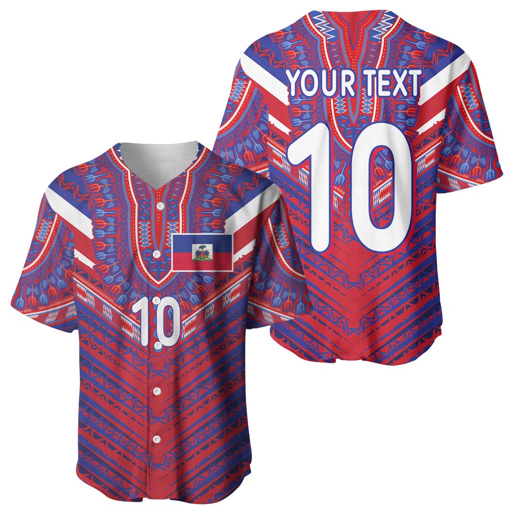 Custom Haiti National Football Baseball Jersey Dashiki Sporty Style - African Pride