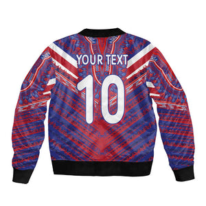 Custom Haiti National Football Bomber Jacket Dashiki Sporty Style - African Pride