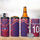Custom Haiti National Football 4 in 1 Can Cooler Tumbler Dashiki Sporty Style - African Pride