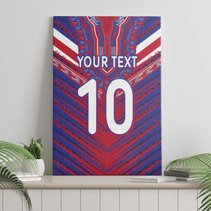 Custom Haiti National Football Canvas Wall Art Dashiki Sporty Style - African Pride