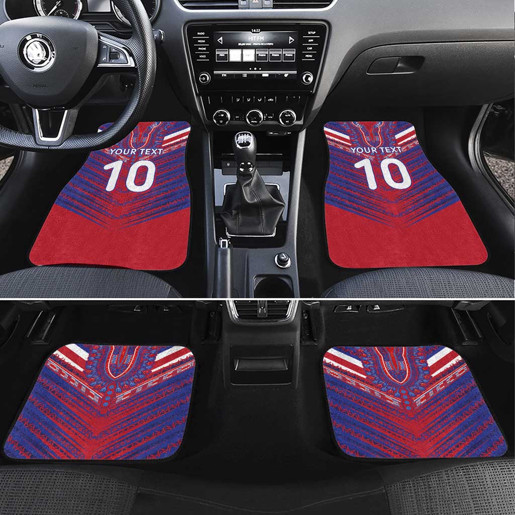 Custom Haiti National Football Car Mats Dashiki Sporty Style - African Pride