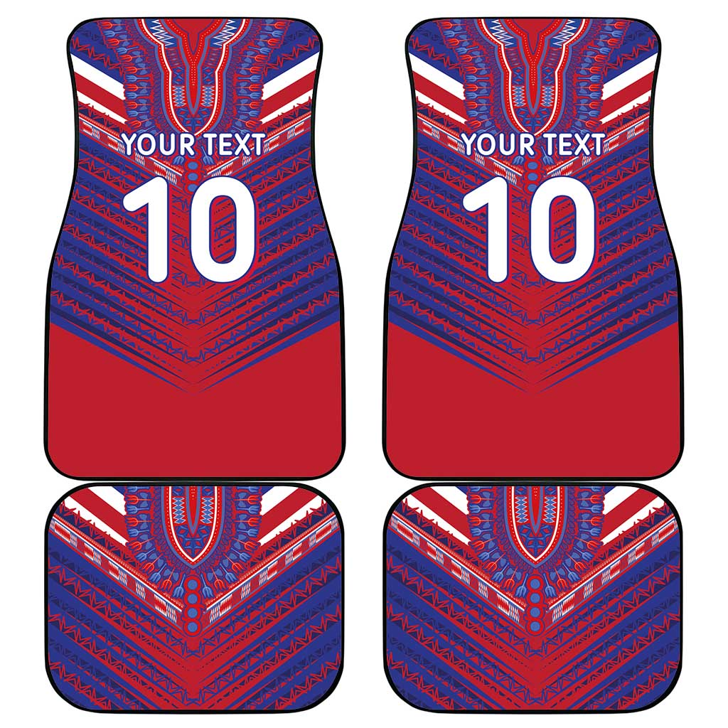 Custom Haiti National Football Car Mats Dashiki Sporty Style - African Pride