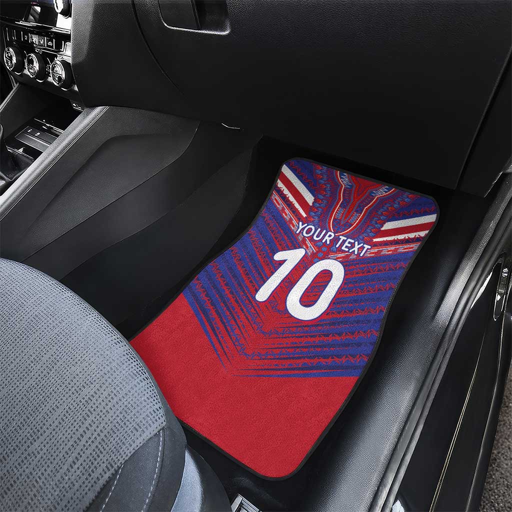 Custom Haiti National Football Car Mats Dashiki Sporty Style - African Pride