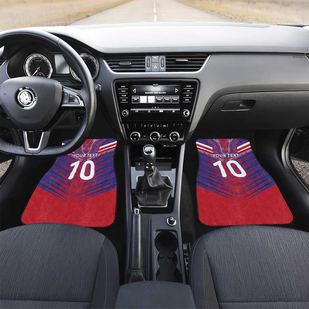 Custom Haiti National Football Car Mats Dashiki Sporty Style - African Pride