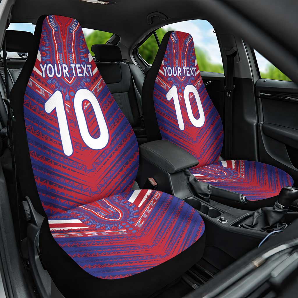 Custom Haiti National Football Car Seat Cover Dashiki Sporty Style - African Pride