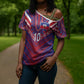 Custom Haiti National Football Cross Shoulder Shirt Dashiki Sporty Style - African Pride