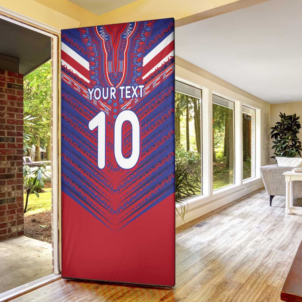 Custom Haiti National Football Door Cover Dashiki Sporty Style - African Pride