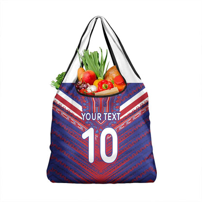 Custom Haiti National Football Grocery Bag Dashiki Sporty Style - African Pride