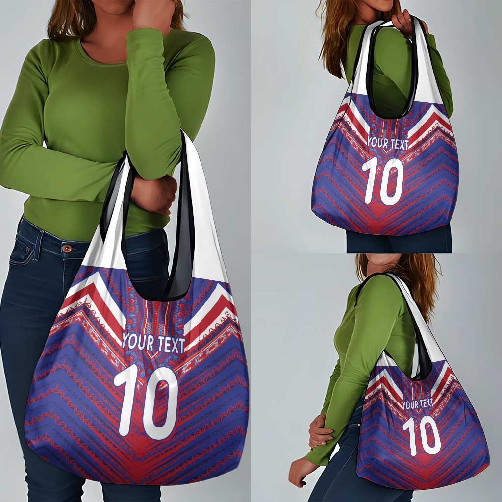 Custom Haiti National Football Grocery Bag Dashiki Sporty Style - African Pride