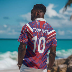 Custom Haiti National Football Hawaiian Shirt Dashiki Sporty Style - African Pride