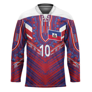 Custom Haiti National Football Hockey Jersey Dashiki Sporty Style - African Pride