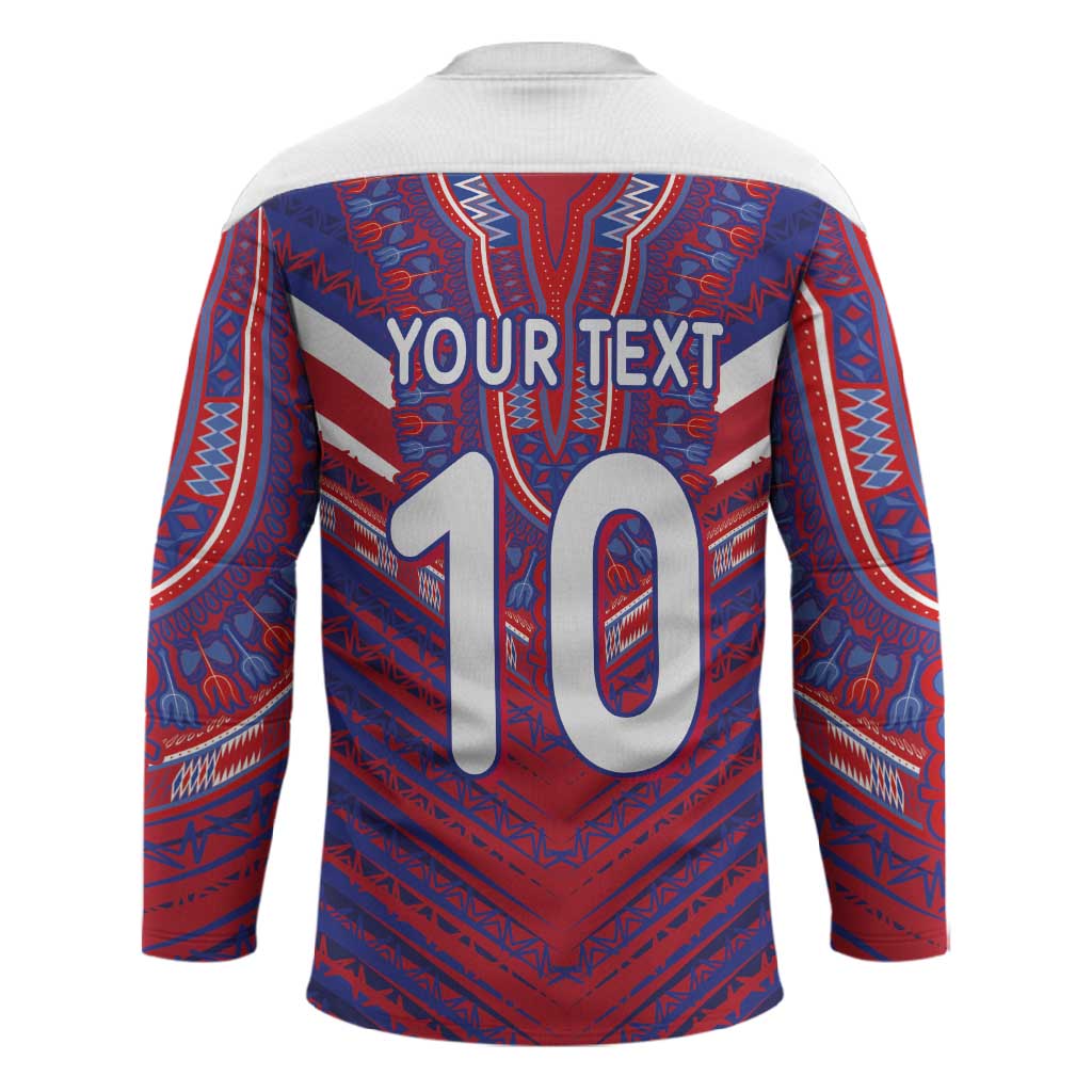 Custom Haiti National Football Hockey Jersey Dashiki Sporty Style - African Pride
