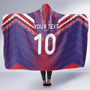 Custom Haiti National Football Hooded Blanket Dashiki Sporty Style - African Pride