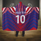 Custom Haiti National Football Hooded Blanket Dashiki Sporty Style - African Pride