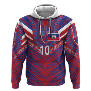 Custom Haiti National Football Hoodie Dashiki Sporty Style - African Pride