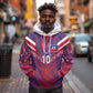 Custom Haiti National Football Hoodie Dashiki Sporty Style - African Pride