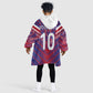 Custom Haiti National Football Kid Wearable Blanket Hoodie Dashiki Sporty Style - African Pride