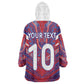 Custom Haiti National Football Kid Wearable Blanket Hoodie Dashiki Sporty Style - African Pride