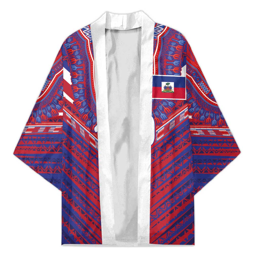Custom Haiti National Football Kimono Dashiki Sporty Style - African Pride