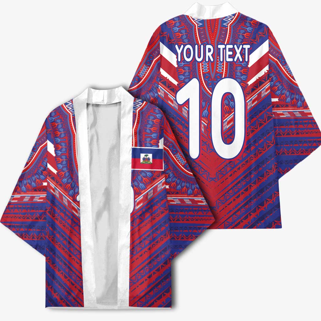 Custom Haiti National Football Kimono Dashiki Sporty Style - African Pride