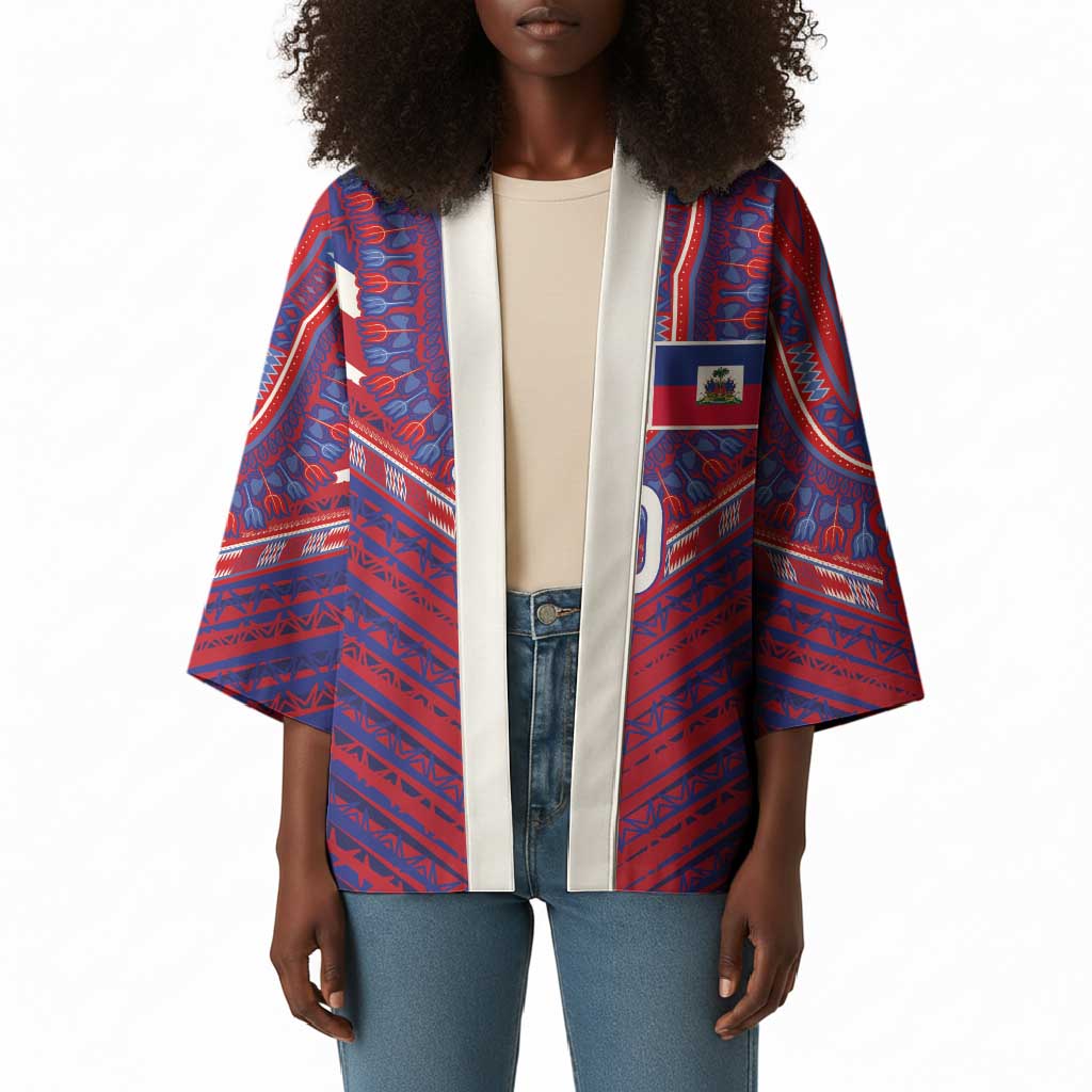 Custom Haiti National Football Kimono Dashiki Sporty Style - African Pride