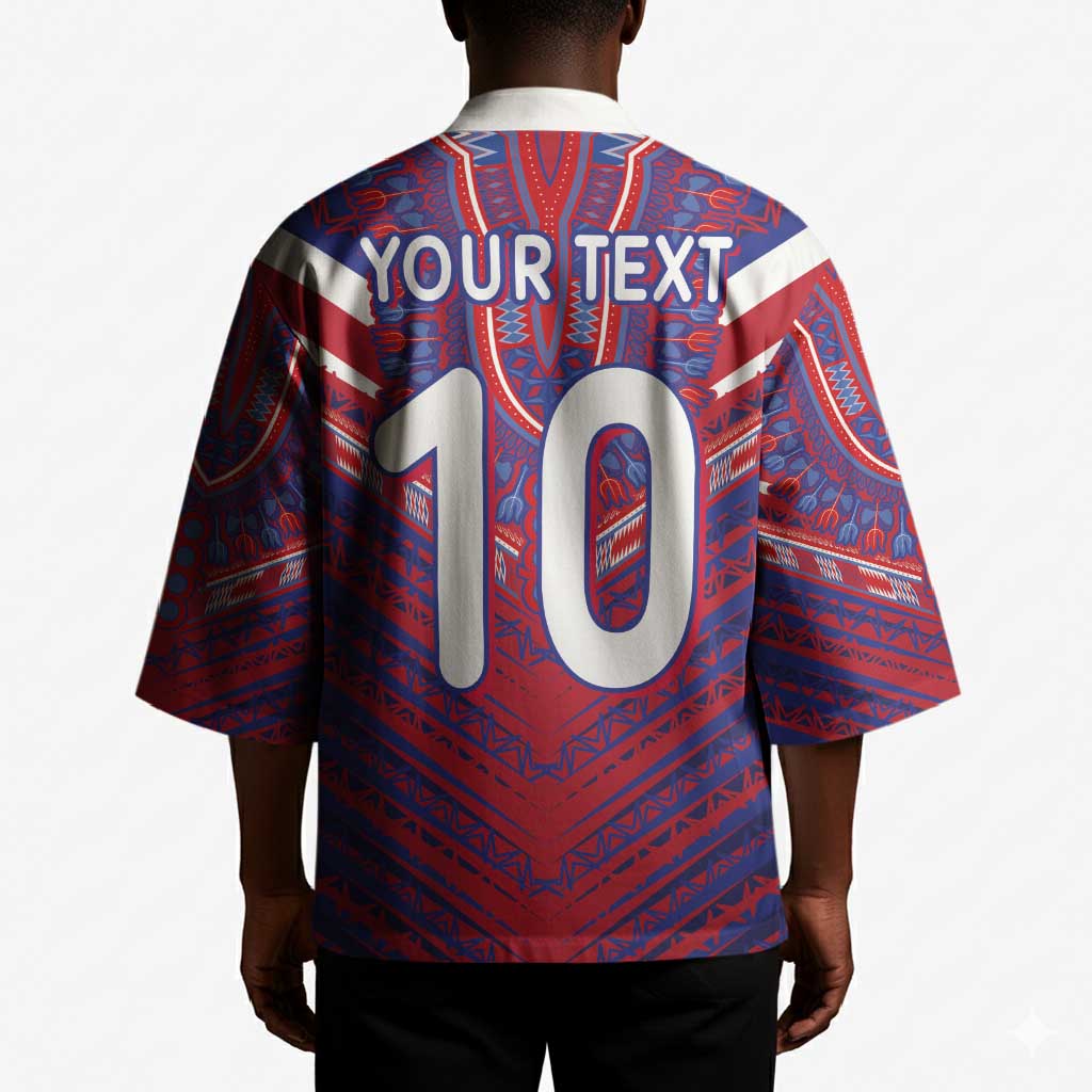 Custom Haiti National Football Kimono Dashiki Sporty Style - African Pride