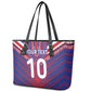 Custom Haiti National Football Leather Tote Bag Dashiki Sporty Style - African Pride