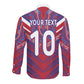 Custom Haiti National Football Long Sleeve Button Shirt Dashiki Sporty Style - African Pride