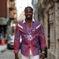 Custom Haiti National Football Long Sleeve Button Shirt Dashiki Sporty Style - African Pride