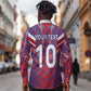 Custom Haiti National Football Long Sleeve Button Shirt Dashiki Sporty Style - African Pride