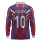 Custom Haiti National Football Long Sleeve Polo Shirt Dashiki Sporty Style - African Pride