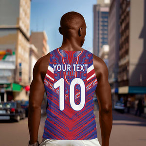 Custom Haiti National Football Men Tank Top Dashiki Sporty Style - African Pride
