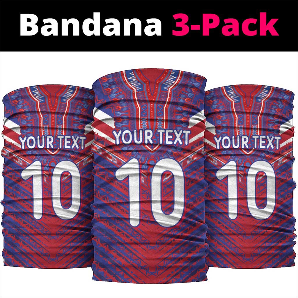 Custom Haiti National Football Neck Gaiter Dashiki Sporty Style - African Pride