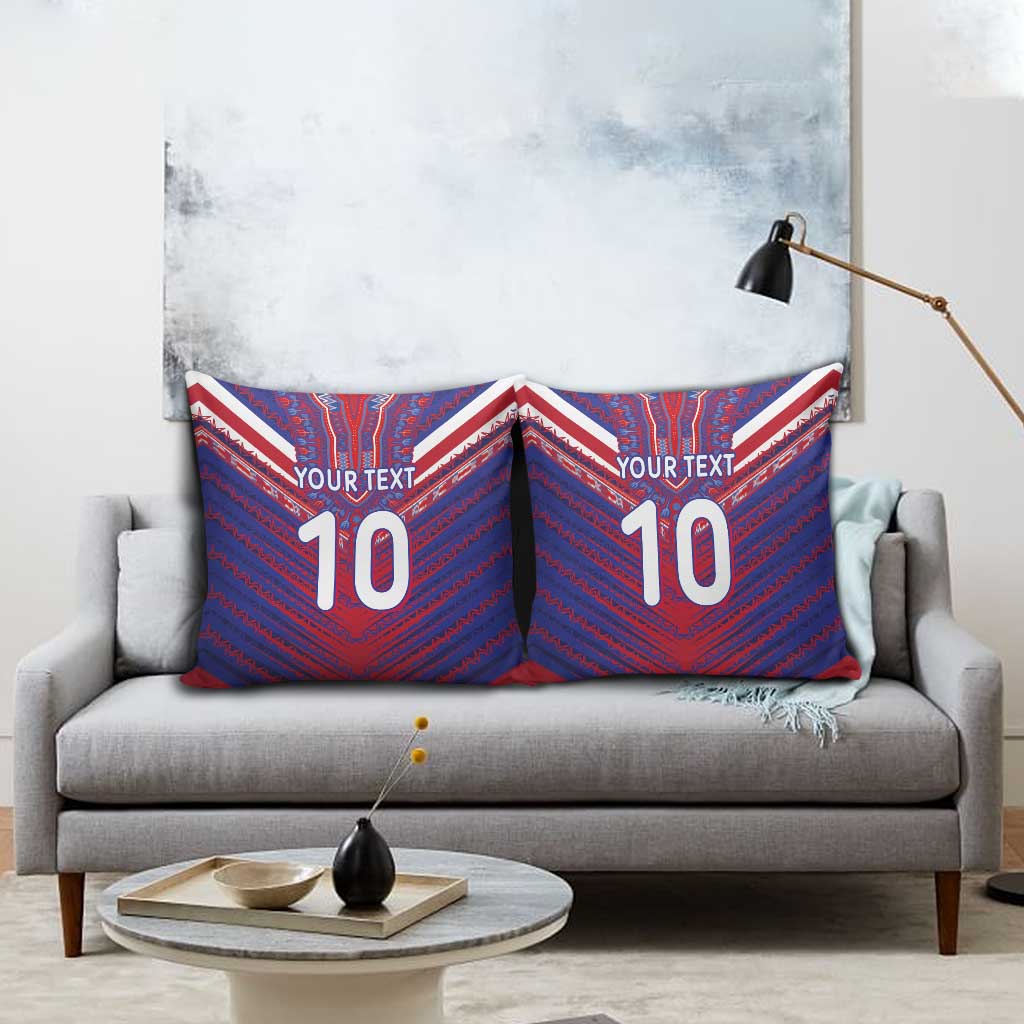Custom Haiti National Football Pillow Cover Dashiki Sporty Style - African Pride