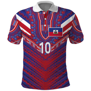 Custom Haiti National Football Polo Shirt Dashiki Sporty Style - African Pride