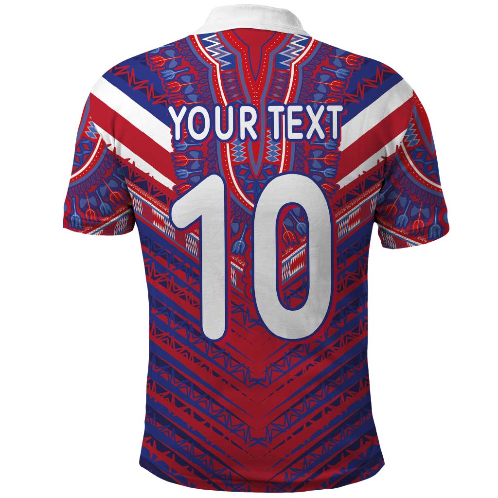 Custom Haiti National Football Polo Shirt Dashiki Sporty Style - African Pride