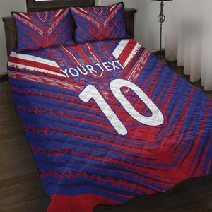 Custom Haiti National Football Quilt Bed Set Dashiki Sporty Style - African Pride