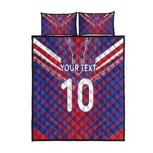 Custom Haiti National Football Quilt Bed Set Dashiki Sporty Style - African Pride