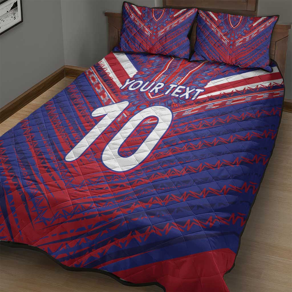 Custom Haiti National Football Quilt Bed Set Dashiki Sporty Style - African Pride