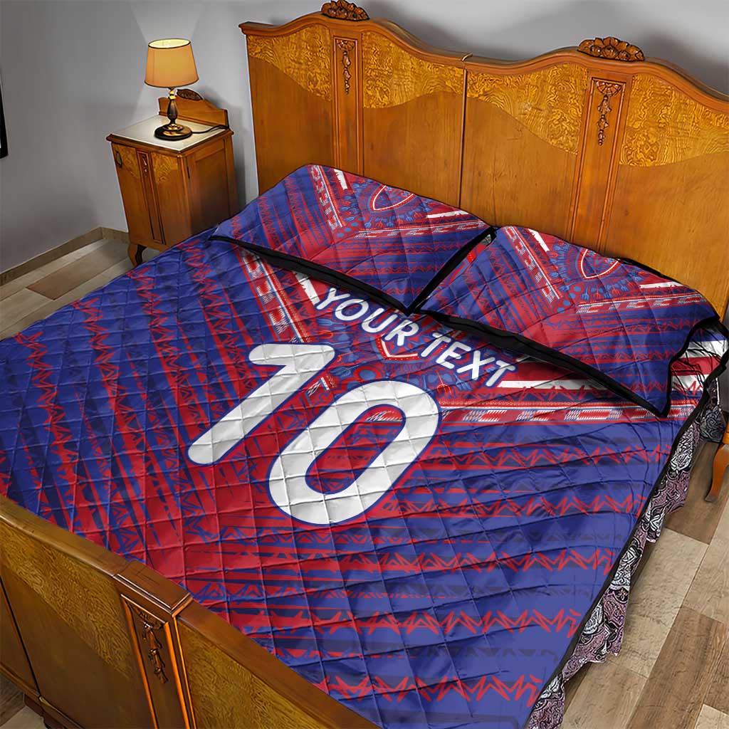 Custom Haiti National Football Quilt Bed Set Dashiki Sporty Style - African Pride