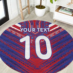 Custom Haiti National Football Round Carpet Dashiki Sporty Style - African Pride