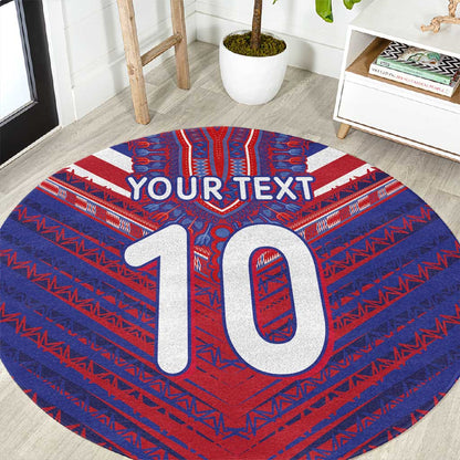 Custom Haiti National Football Round Carpet Dashiki Sporty Style - African Pride