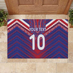 Custom Haiti National Football Rubber Doormat Dashiki Sporty Style - African Pride
