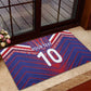 Custom Haiti National Football Rubber Doormat Dashiki Sporty Style - African Pride