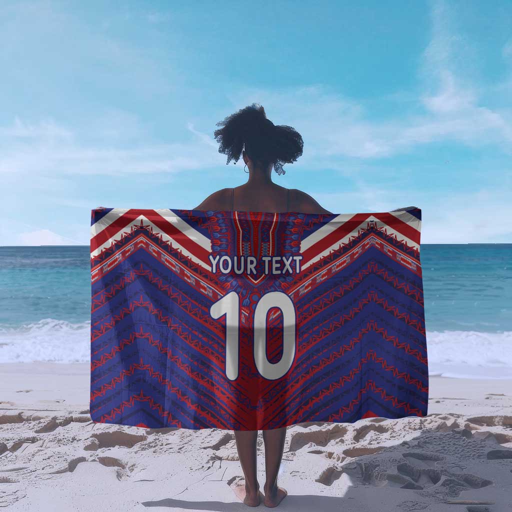 Custom Haiti National Football Sarong Dashiki Sporty Style - African Pride