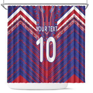 Custom Haiti National Football Shower Curtain Dashiki Sporty Style - African Pride